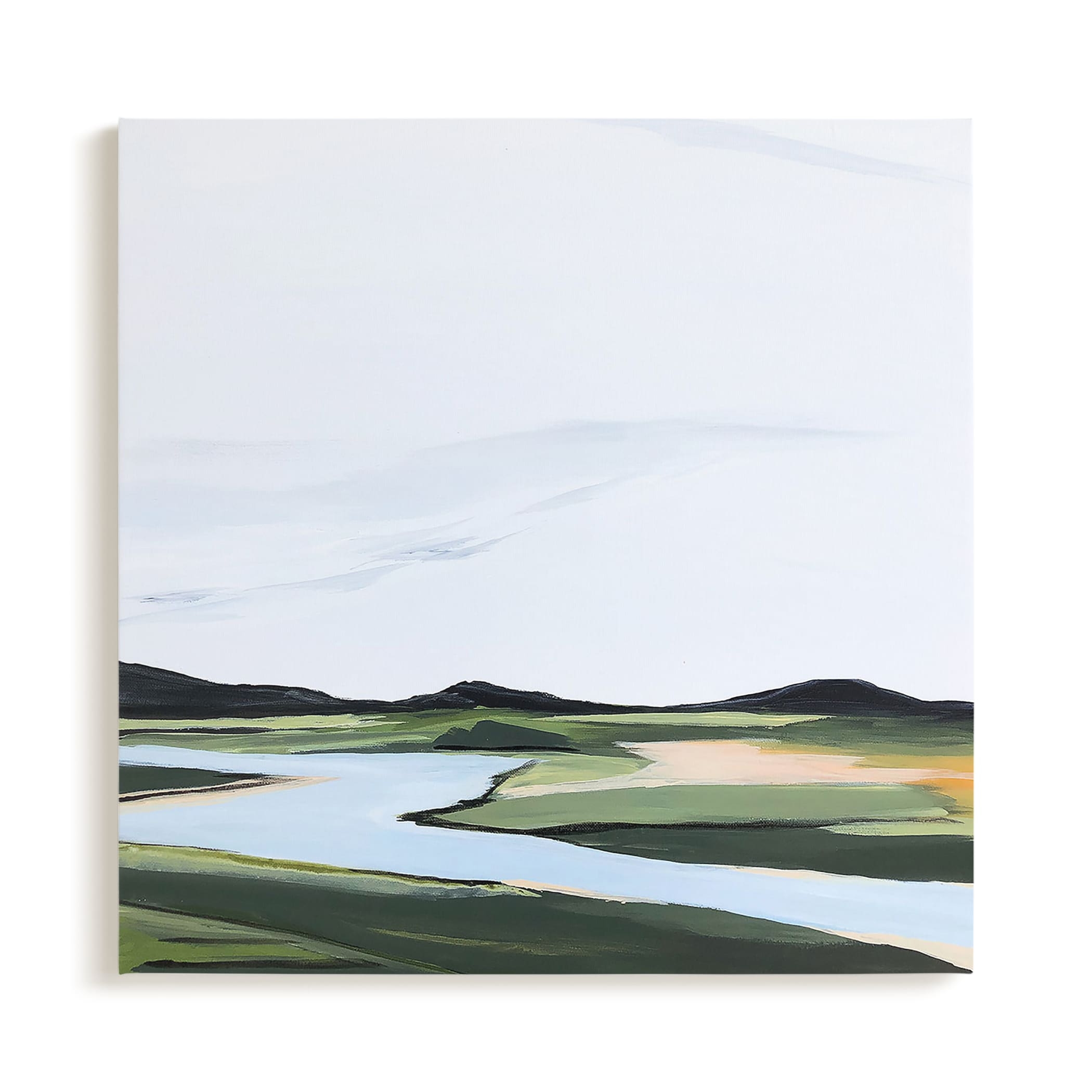County Road River Bank, Gallery Wrap, 24"x24" - Image 0