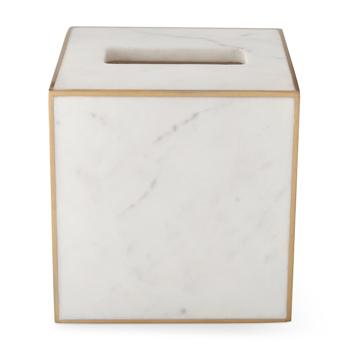 Marble and Brass Tissue Holder - Image 0