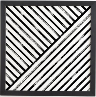 Geometric Stripe Pattern - Black framed wall art 12x12 - Image 0