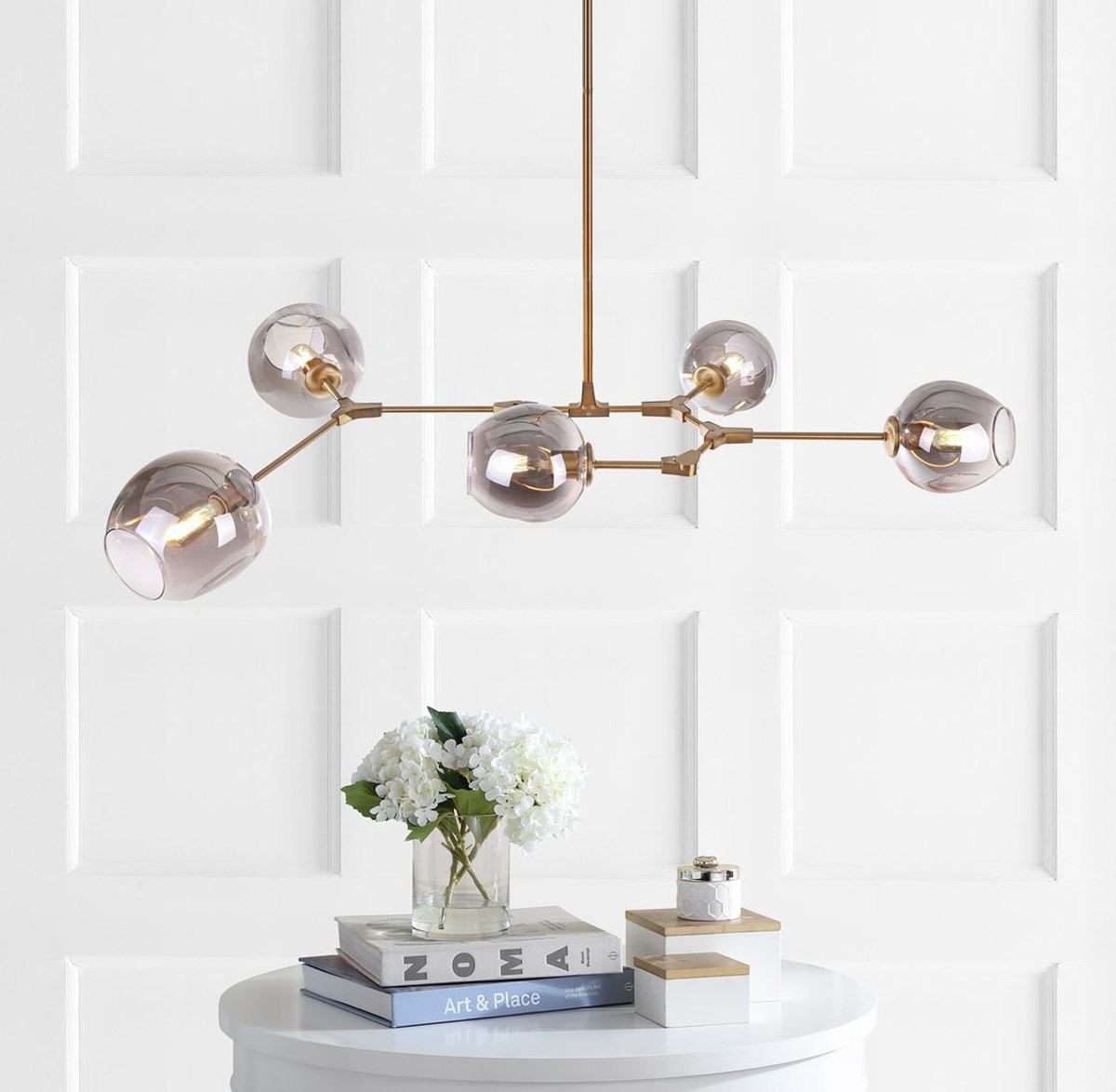 Corbett 5Lt 53.5 Inch Pendant - Greige - Image 1