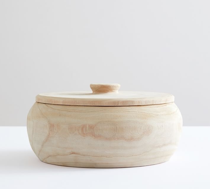 Citronella Wood Candle, Natural, Large Lidded - Image 1