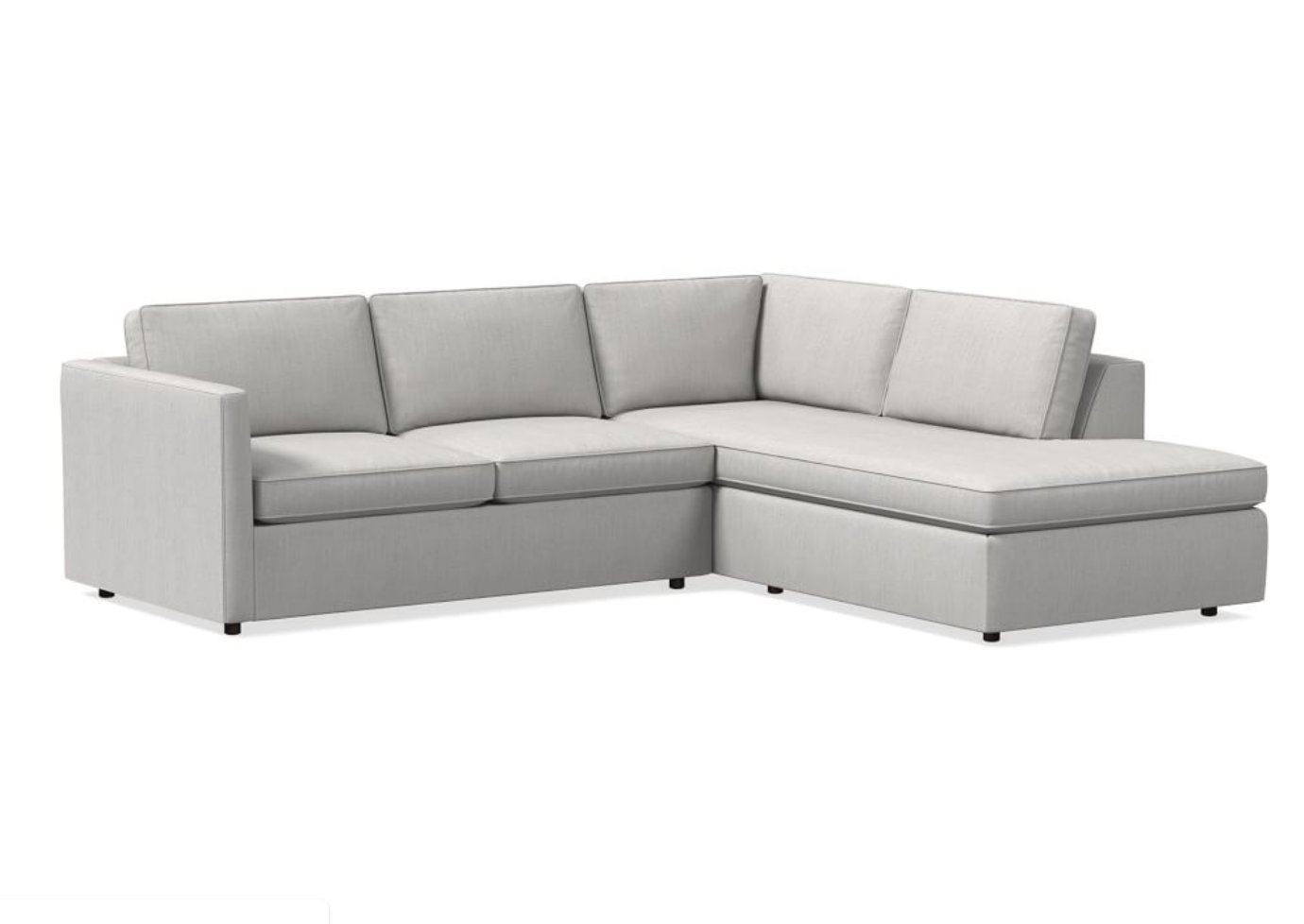 Harris 106" Right Multi Seat 2-Piece Bumper Chaise Sectional, Standard Depth, Yarn Dyed Linen Weave, Frost Gray - Image 0