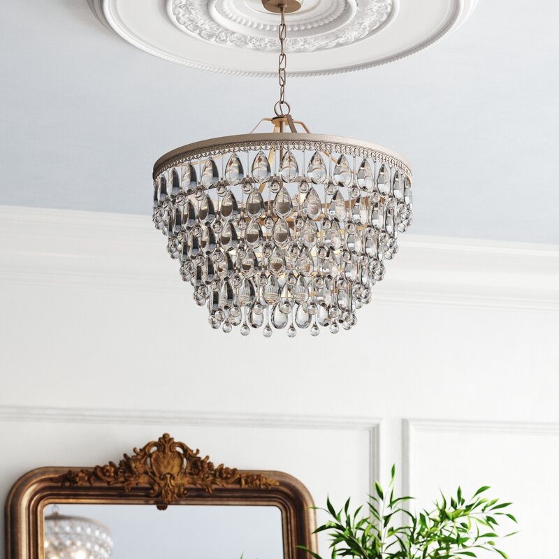 Camille 6 - Light Unique / Statement Tiered Chandelier with Crystal Accents - Image 1
