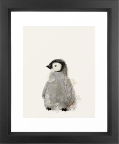 little penguin Framed Art Print - Vector Black - 10" x 12" - Image 0