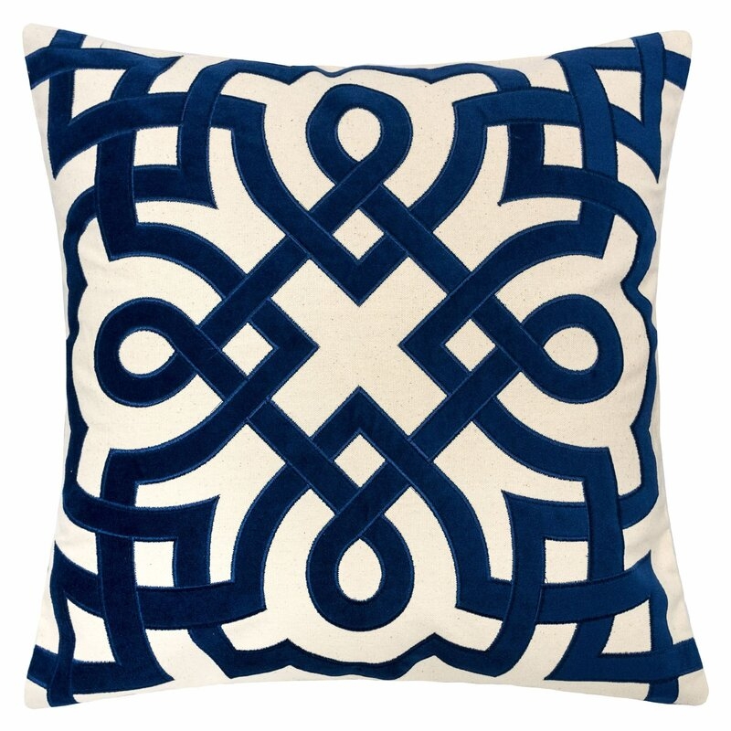 Mcnair Square Applique Cotton Pillow Cover & Insert - Image 1
