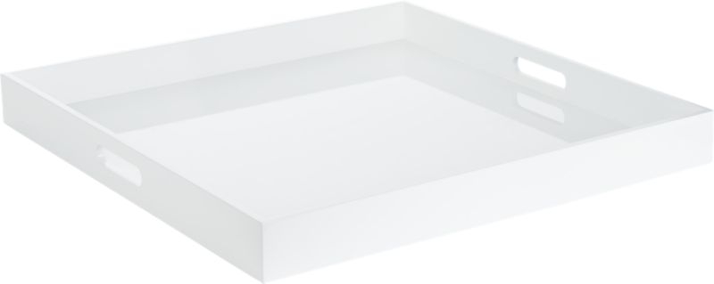 High-Gloss Extra Large Square White Tray - Image 3