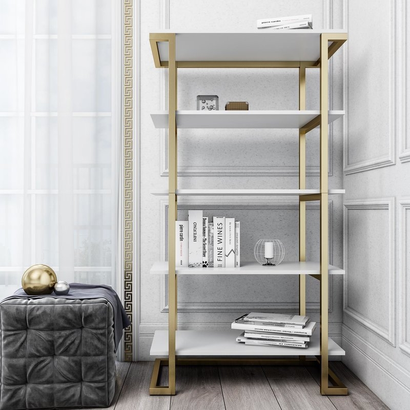CosmoLiving by Cosmopolitan Camila Etagere Bookcase in White - Image 0