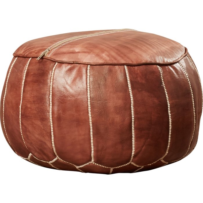 Carolos Leather Pouf - Image 2