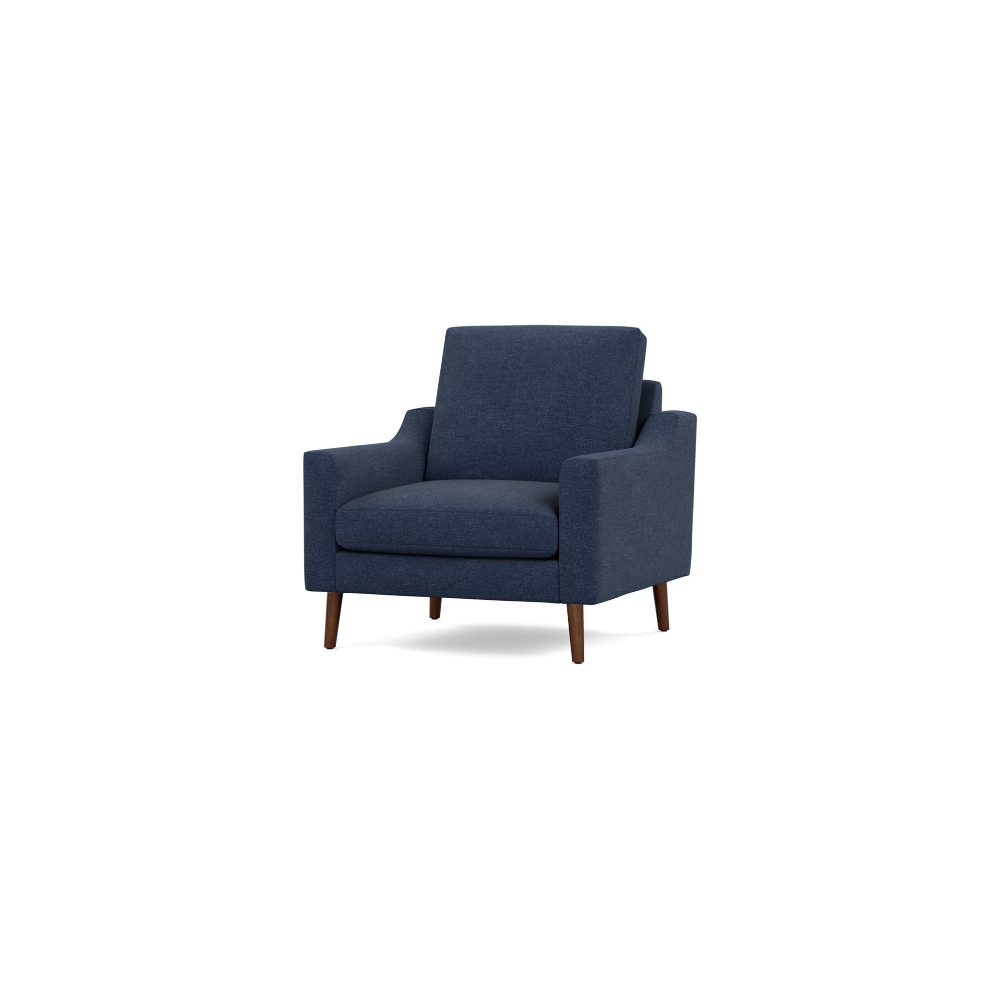 Nomad Armchair in Navy Blue, Leg Finish: WalnutLegs - Image 0