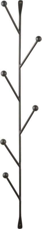 Barker Matte Black Vertical Wall Mounted Coat Rack - Image 4