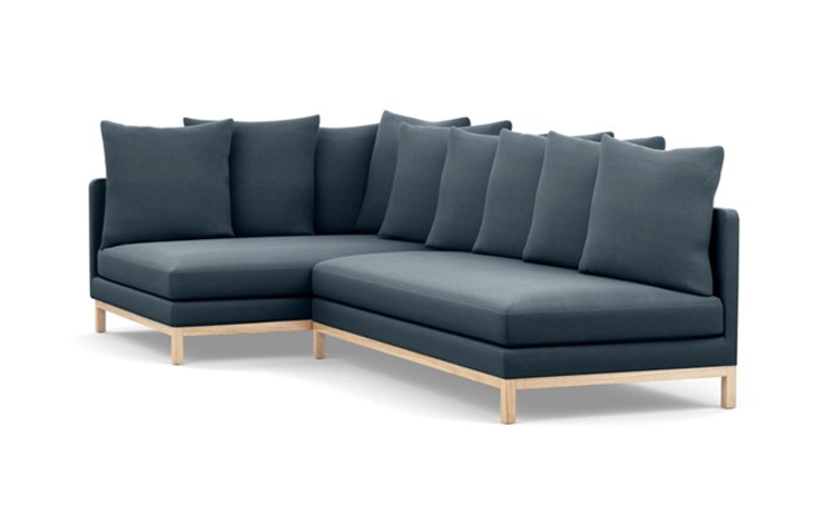 Jasper Chaise Left Sectional with Aegean Fabric and Natural Oak legs with Scatter Pillows - Image 1