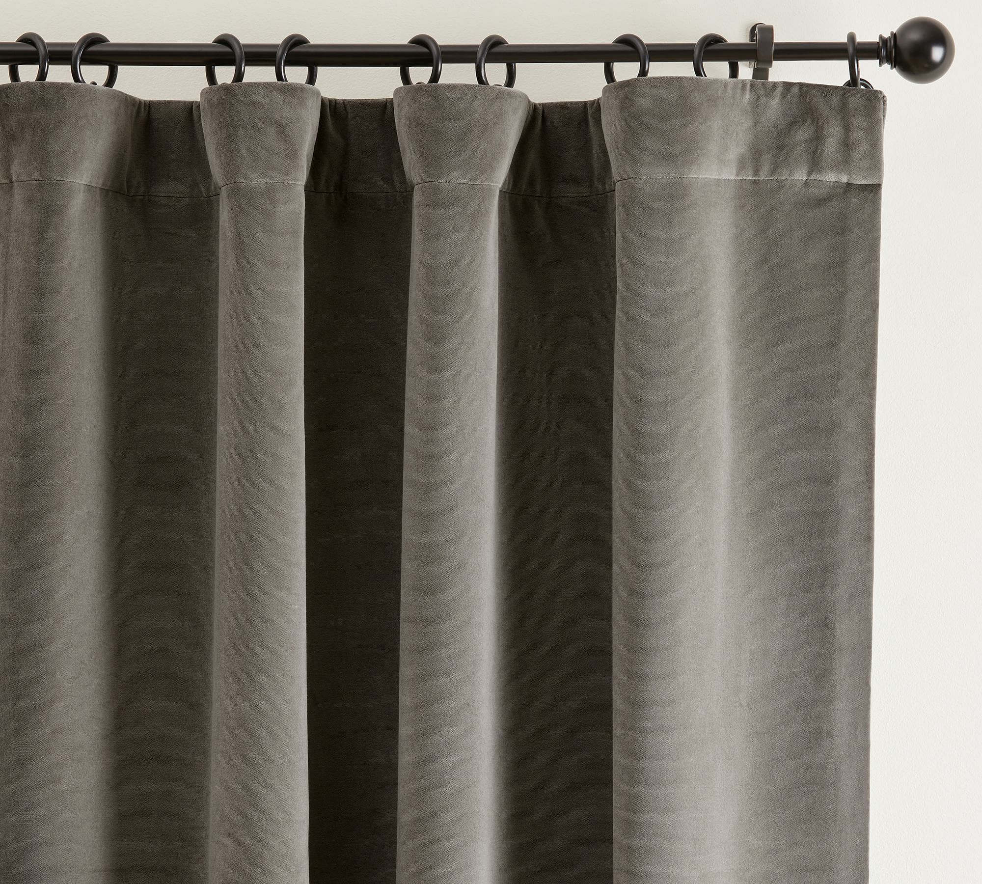 Velvet Twill Rod Pocket Blackout Curtain, Flagstone, 50 x 96" - Image 2