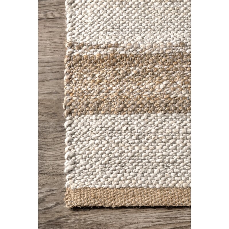 Claire Striped Hand-Knotted Natural Area Rug - Image 4