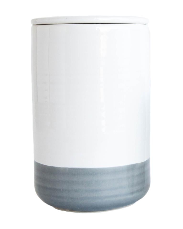 WHITE & GRAY CANISTER, LARGE - Image 0