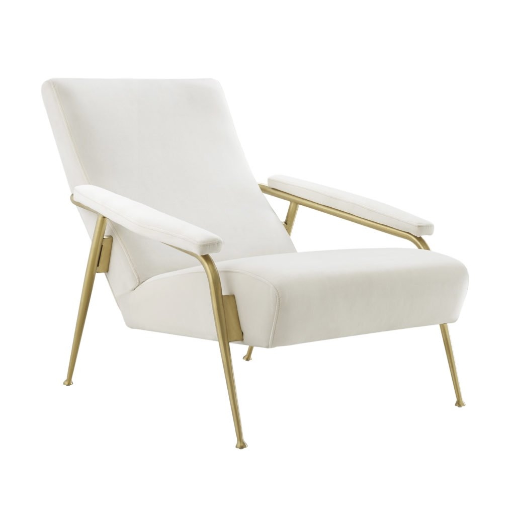 Aravenlle Cream Velvet Chair - Image 0
