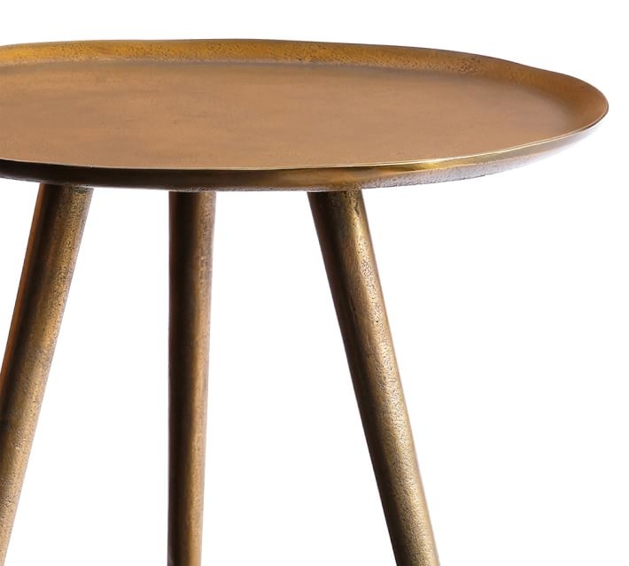 Euclid Oval Metal End Table, Brass - Image 3
