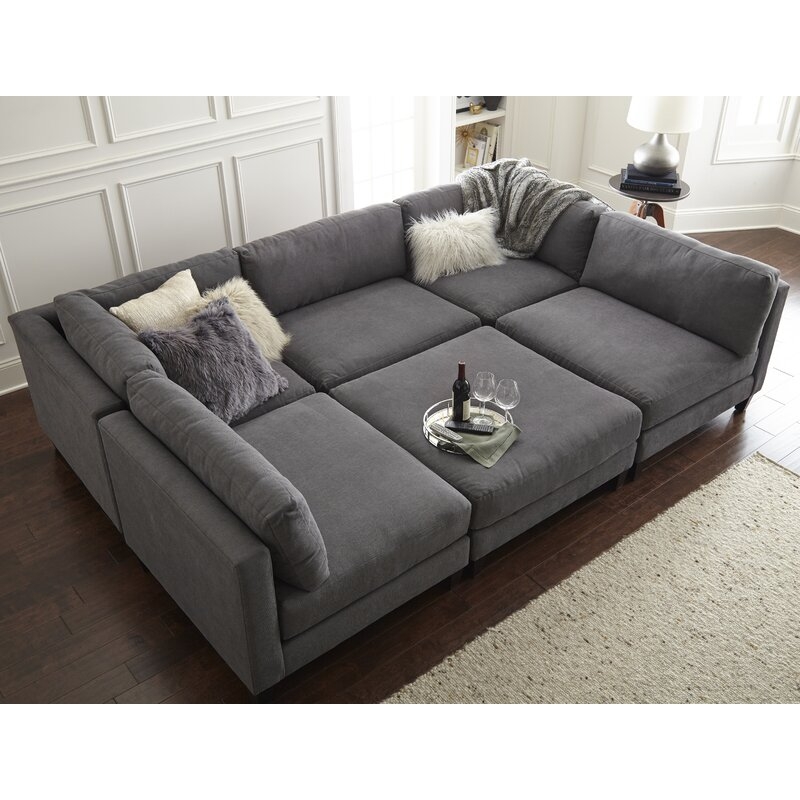 Chelsea Symmetrical Modular Sectional with Ottoman - Image 0