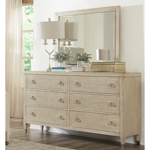 Sausalito 6 Drawer Dresser with Mirror - Image 0