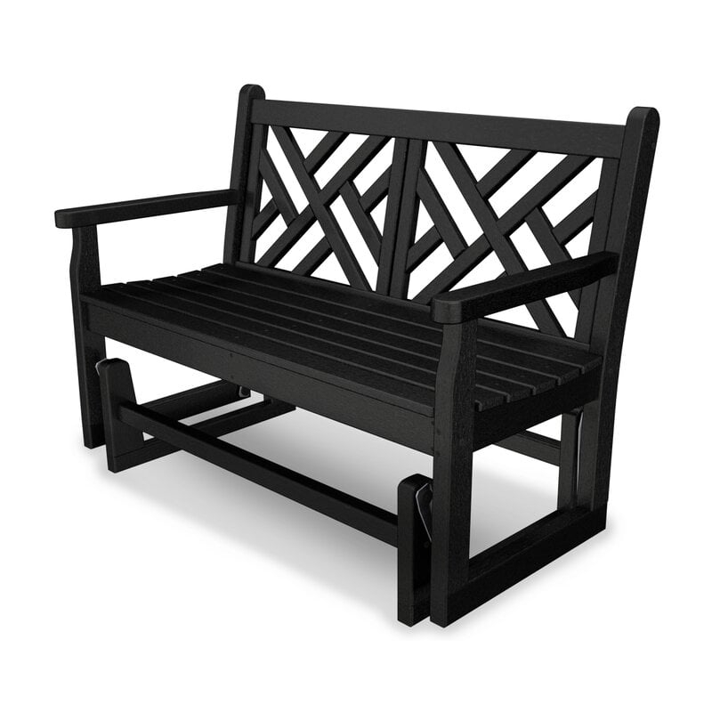 POLYWOOD® Chippendale Glider Bench in Black - Image 0