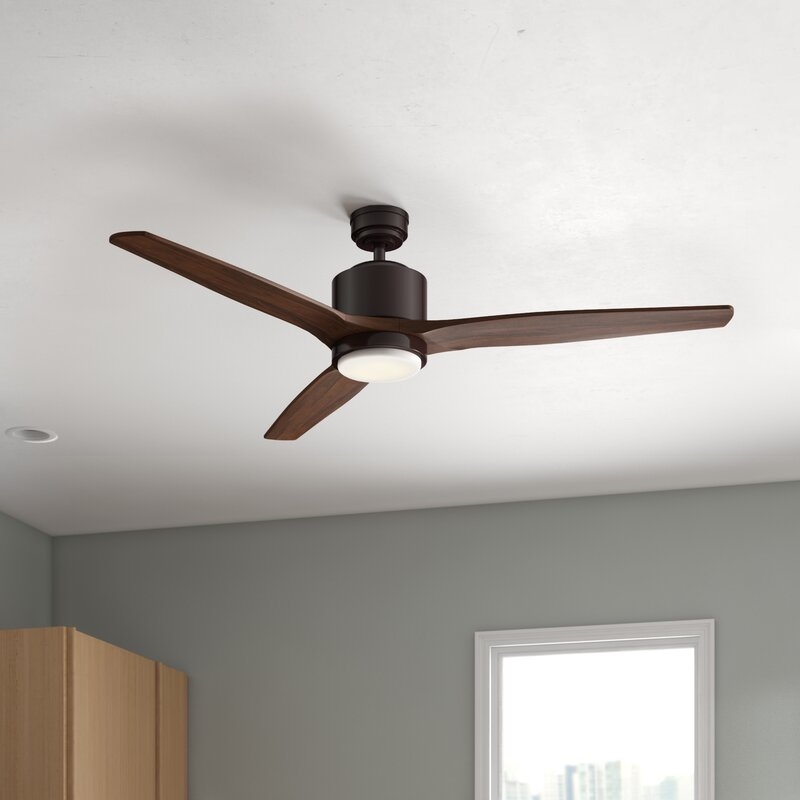 56'' Medders 3 - Blade LED Standard Ceiling Fan with Remote Control and Light Kit Included - Image 0