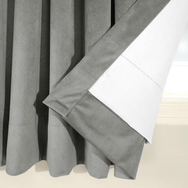Albert Velvet Solid Blackout Thermal Rod Pocket Single Curtain Panel - 50" x 120" Silver Gray - Image 2