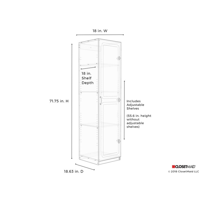 Dimensions 71.73" H x 17.99" W x 18.12" D Single Door Storage Cabinet - Image 2