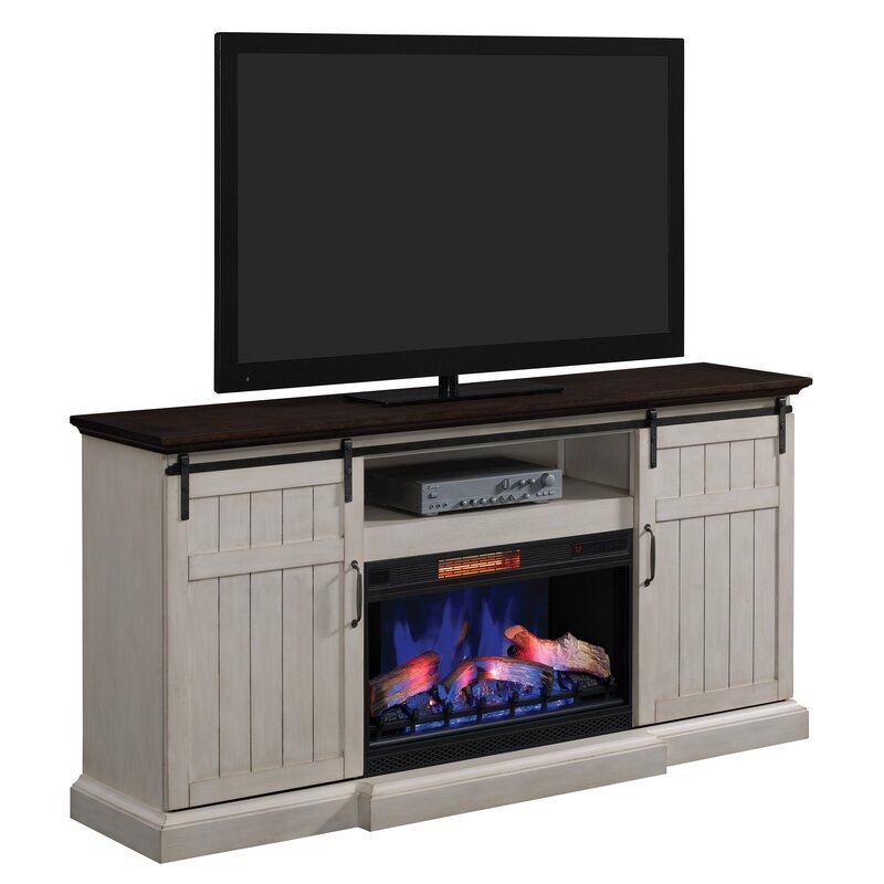 Swedish Hill TV Stand for TVs up to 88" with Electric Fireplace Included - Image 0