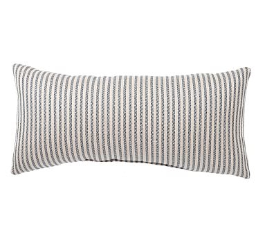 Sunbrella(R) Claremont Stripe Indoor/Outdoor Pillow, 12 x 24", Navy - Image 1