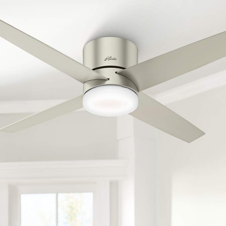 54" Hunter Advocate Matte Nickel LED Hugger Ceiling Fan - Image 0