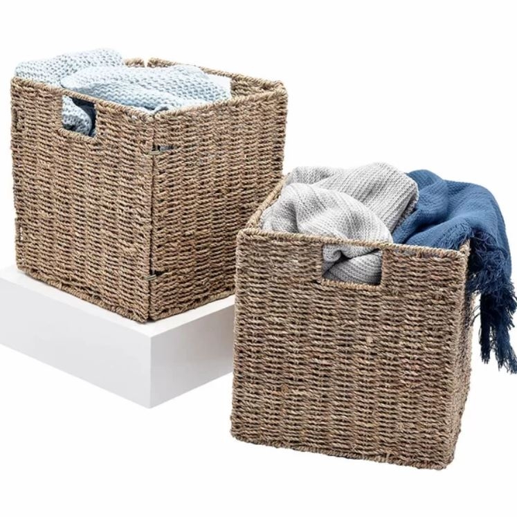 Seagrass Wicker Basket - set of 2 - Image 0