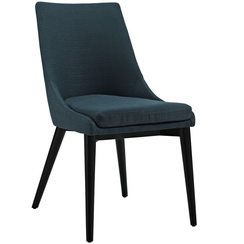 Carlton Wood Leg Upholstered Dining Chair- Azure - Image 0