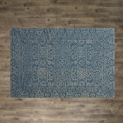 Omar Hand-Tufted Wool Azure Area Rug - Image 2