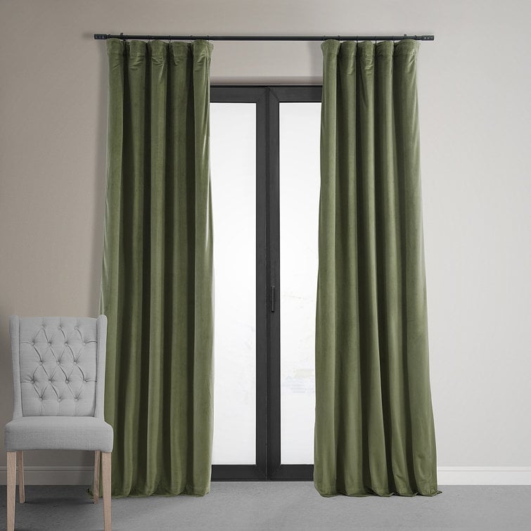 Olivia Signature Thermal Lined 100% Blackout Velvet Curtains for Bedroom & Living Room Curtains Single Panel drapes (1 Panel) - Image 0