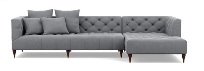 MS. CHESTERFIELD Sectional Sofa with Right Chaise QUICK SHIP 110" x 73" - Image 0