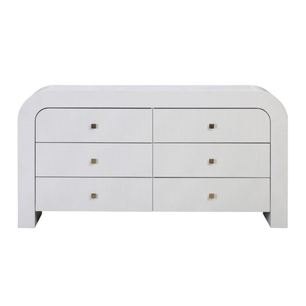 Hump 6 Drawer White Dresser - Image 0