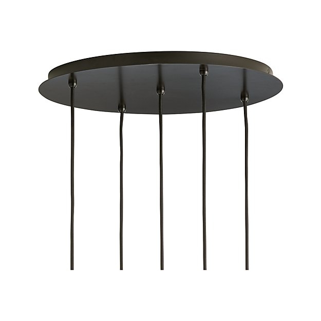 Arren Black 5-Light Round Pendant with Round Clear Glass Shades - Image 3