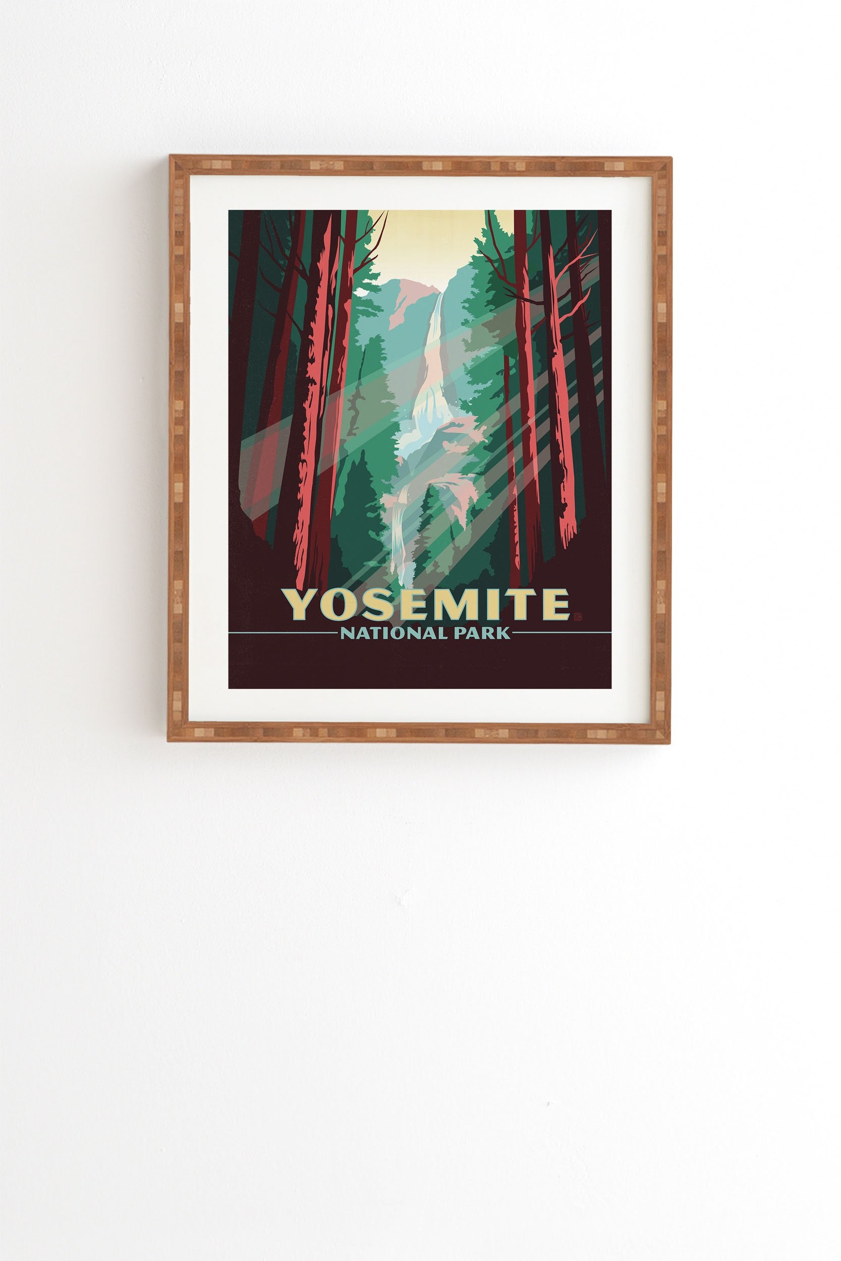 YOSEMITE NATIONAL PARK Framed Art - Bamboo Frame - 15  x 17.5 - Image 0