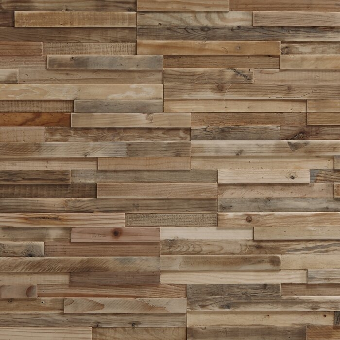 Rachal 8.50" L x 19.75" W Reclaimed Peel and Stick Solid Wood Wall Paneling, 7.4 sq ft per pack - Image 0
