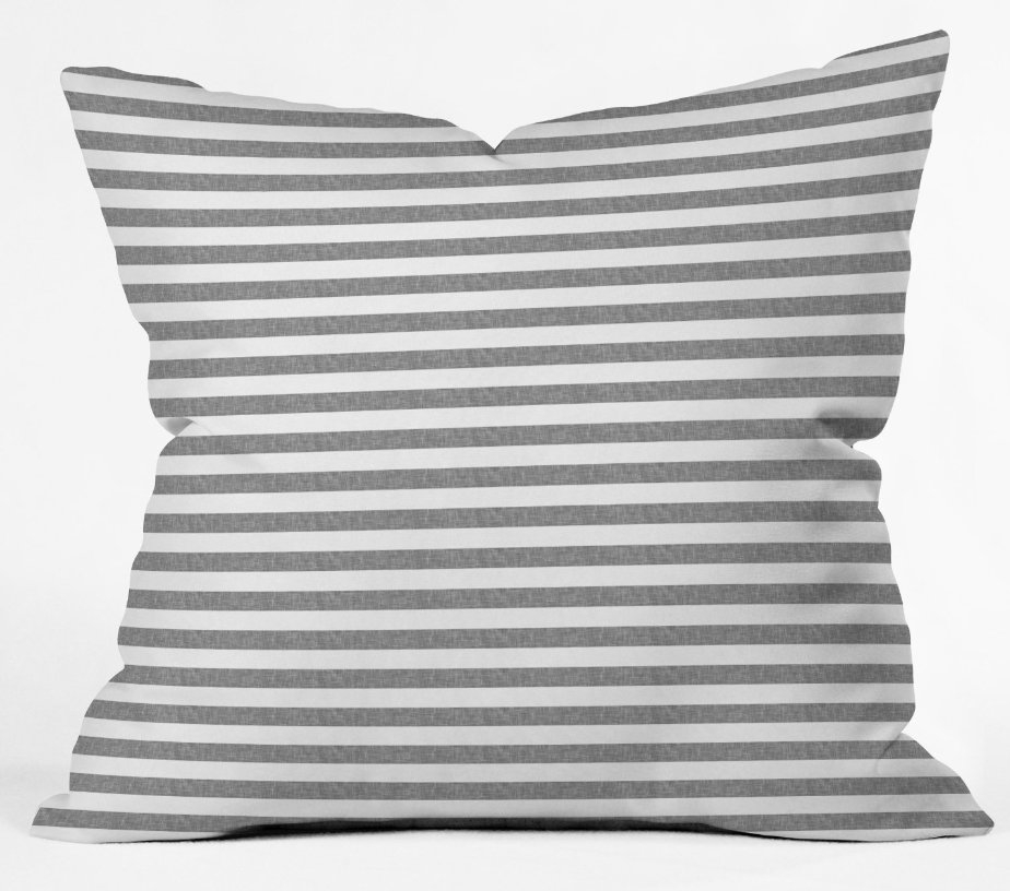 Little Arrow Design Co Stripes in Grey Indoor Throw Pillow - 20" x 20" - Image 0