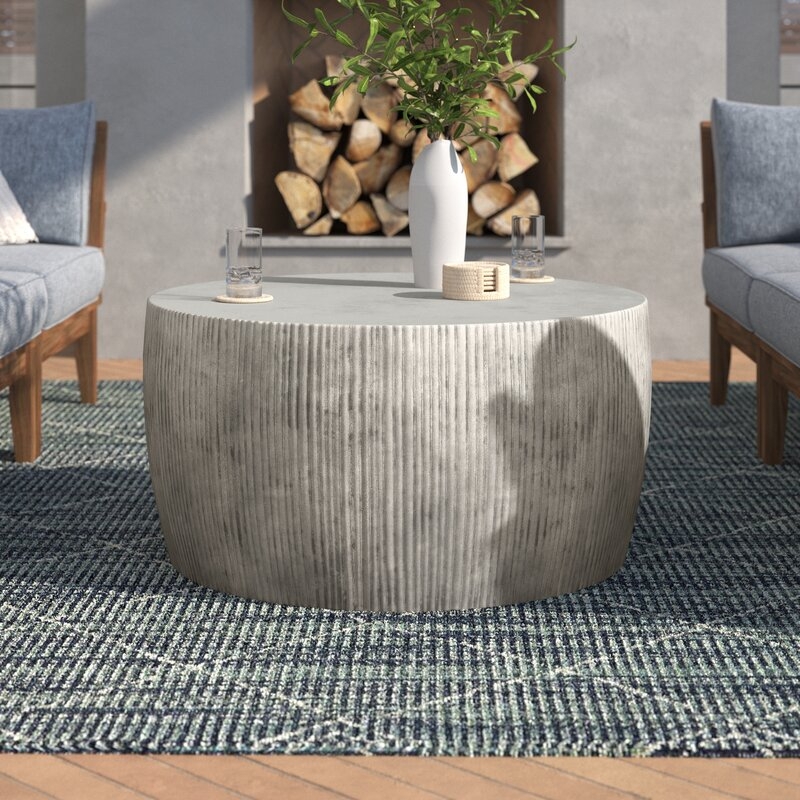 Joss & Main reya Concrete Outdoor Coffee Table - Image 1