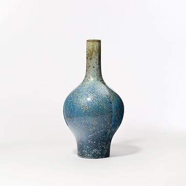 Reactive Glaze Vase, Light Blue, Large, 19" - Image 0