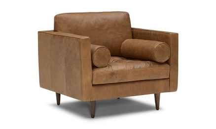 Briar Leather Chair - Santiago Ale and Mocha - Image 0