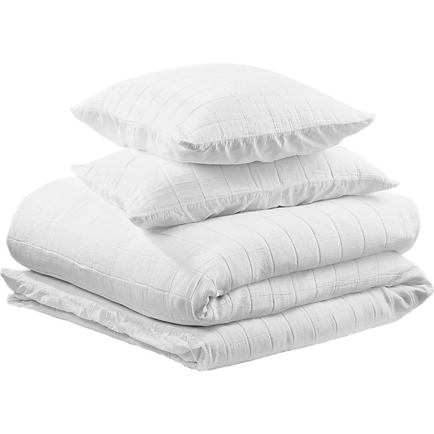Wendell White Quilted Full/Queen Duvet - Image 0