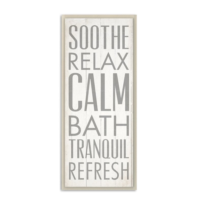 Soothe Relax Calm Bath' by Dallas Drotz - Picture Frame Textual Art Print on Wood - Image 1