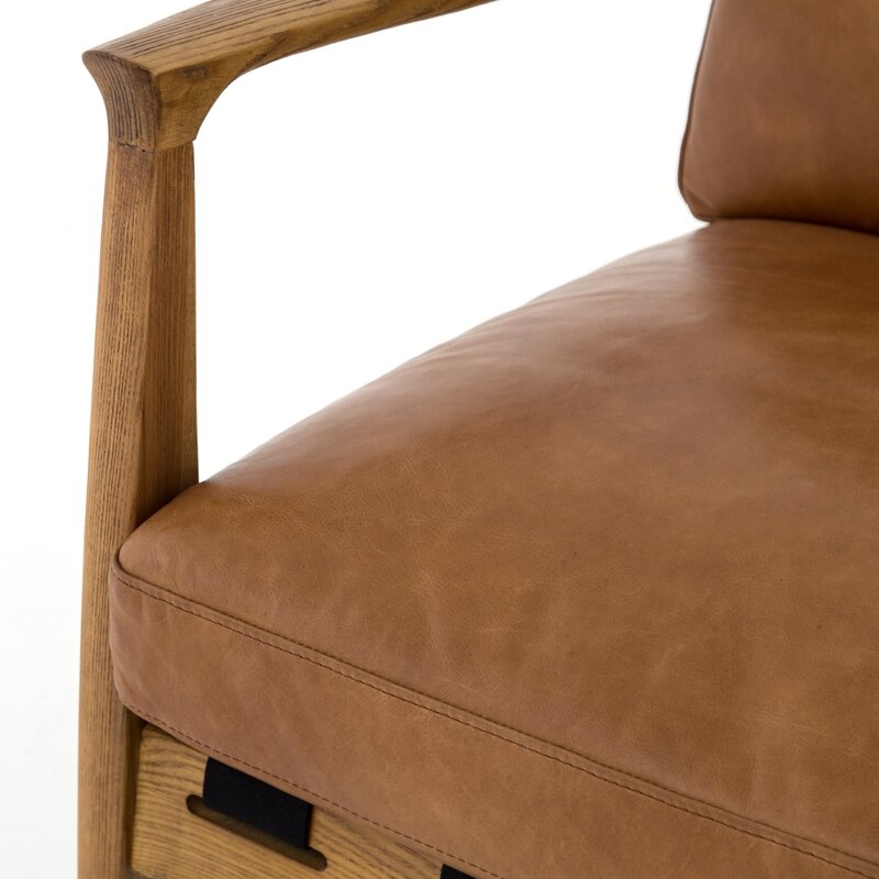 Four Hands Silas Armchair Upholstery Color: Brown, Leg Color: Brown - Image 4