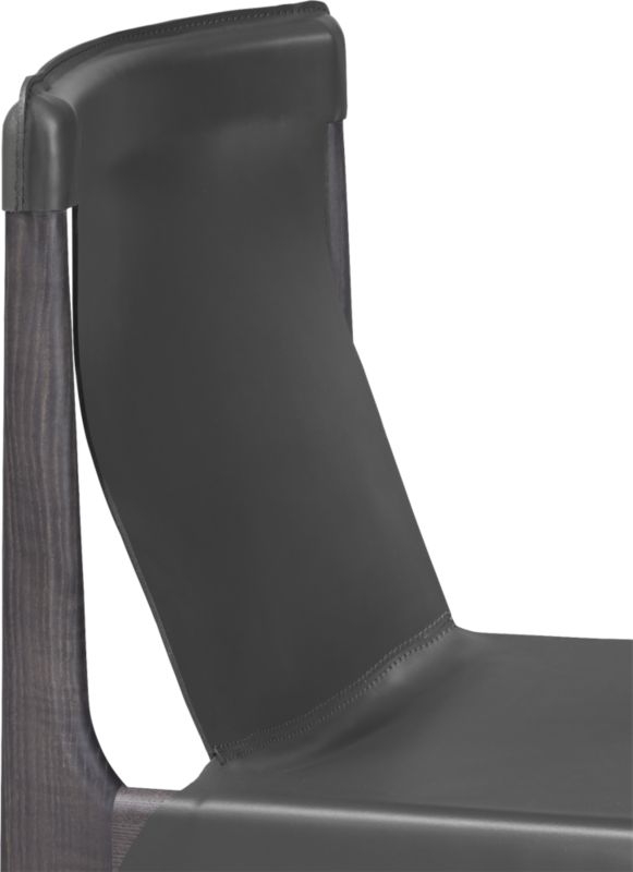 Burano Charcoal Grey Leather Sling Chair - Image 6