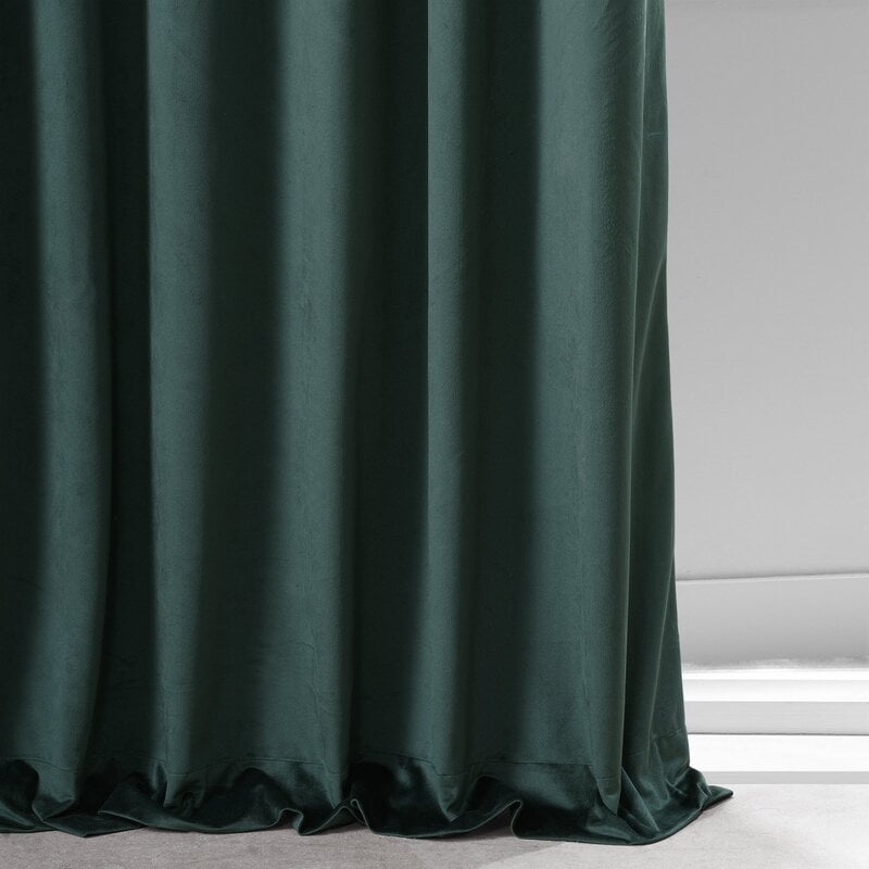 Niemeyer Velvet Solid Max Blackout Thermal Rod Pocket Single Curtain Panel - Image 2