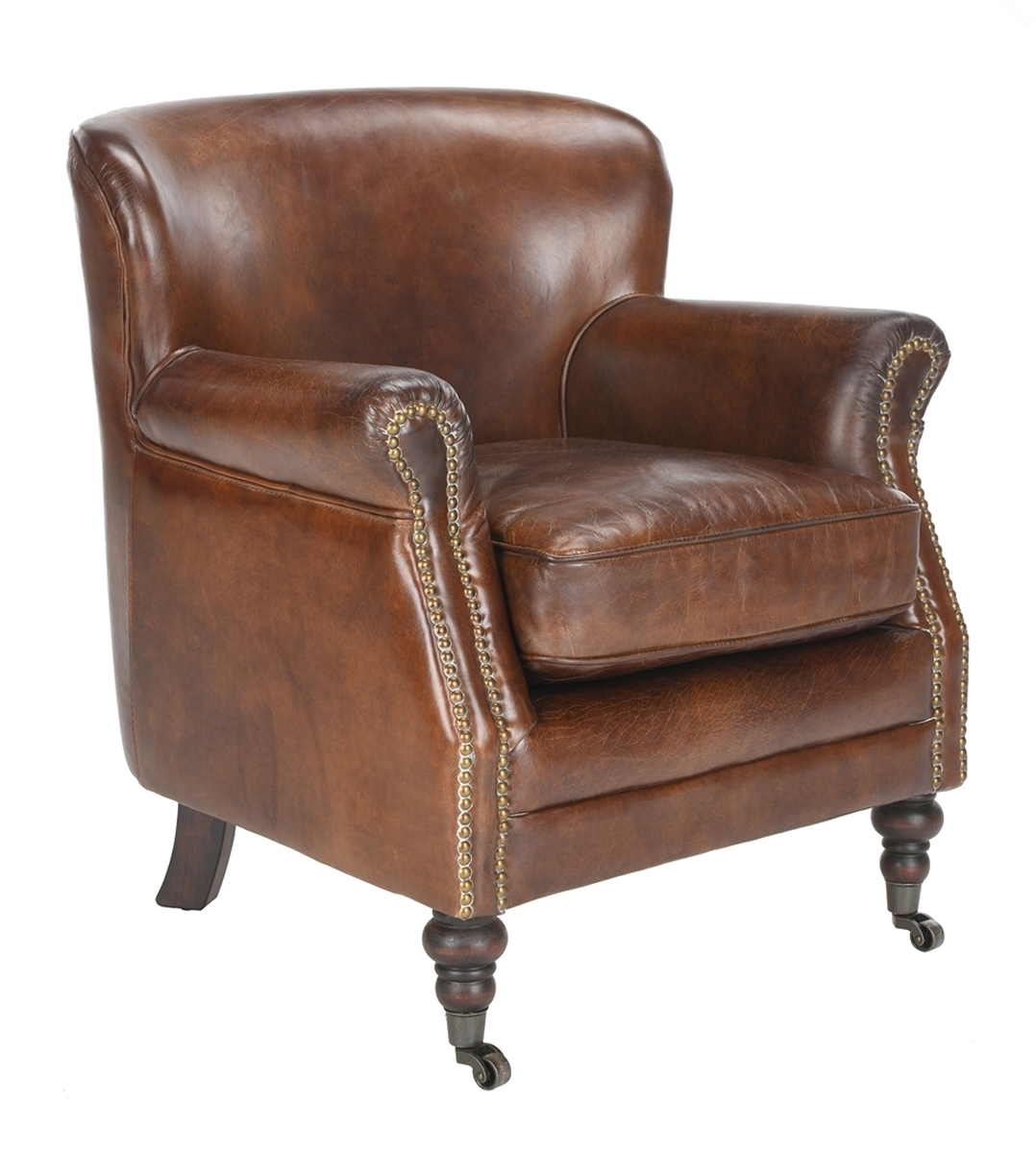 Manchester Leather Arm Chair - Vintage Cigar Brown - Arlo Home - Image 3
