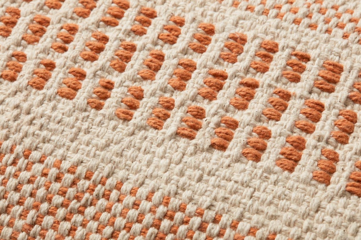 Woven Striped Lumbar Throw Pillow, Rust, 21" x 13" - Image 2
