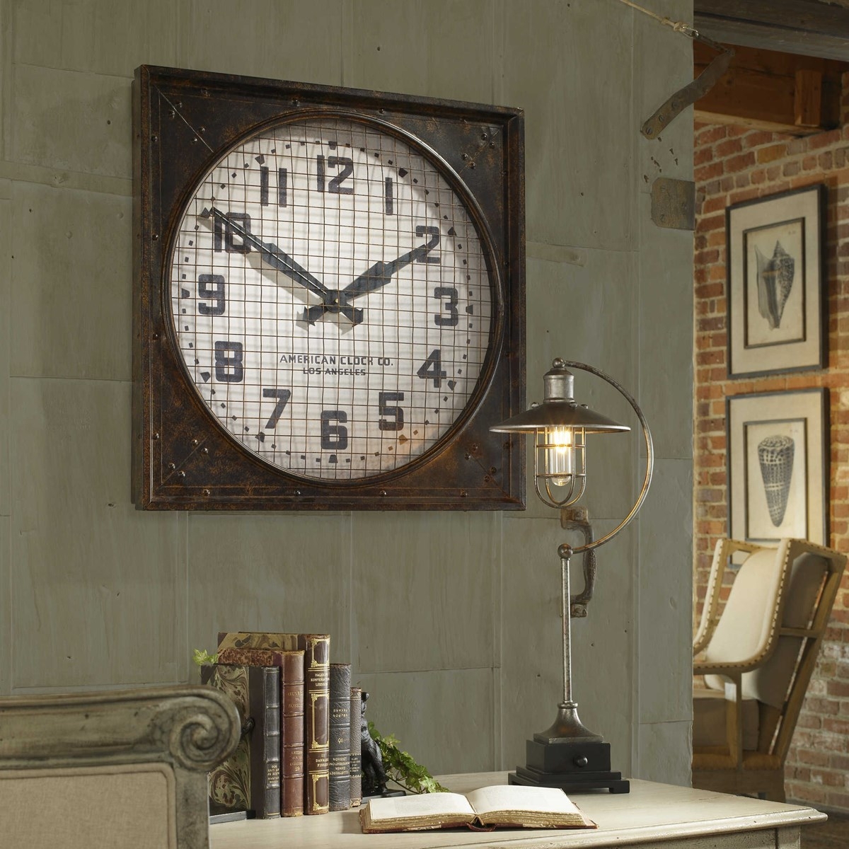 WAREHOUSE WALL CLOCK WITH GRILL - Image 1